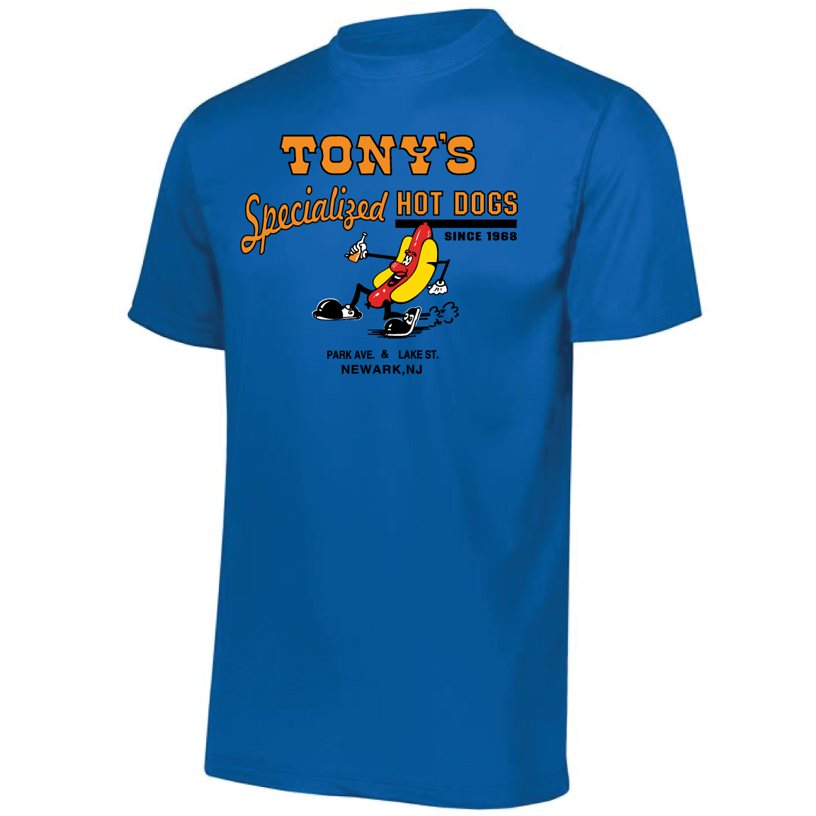 Tony’s Hot Dogs T-Shirt (Official) (Blue) | Tony's Hot Dogs